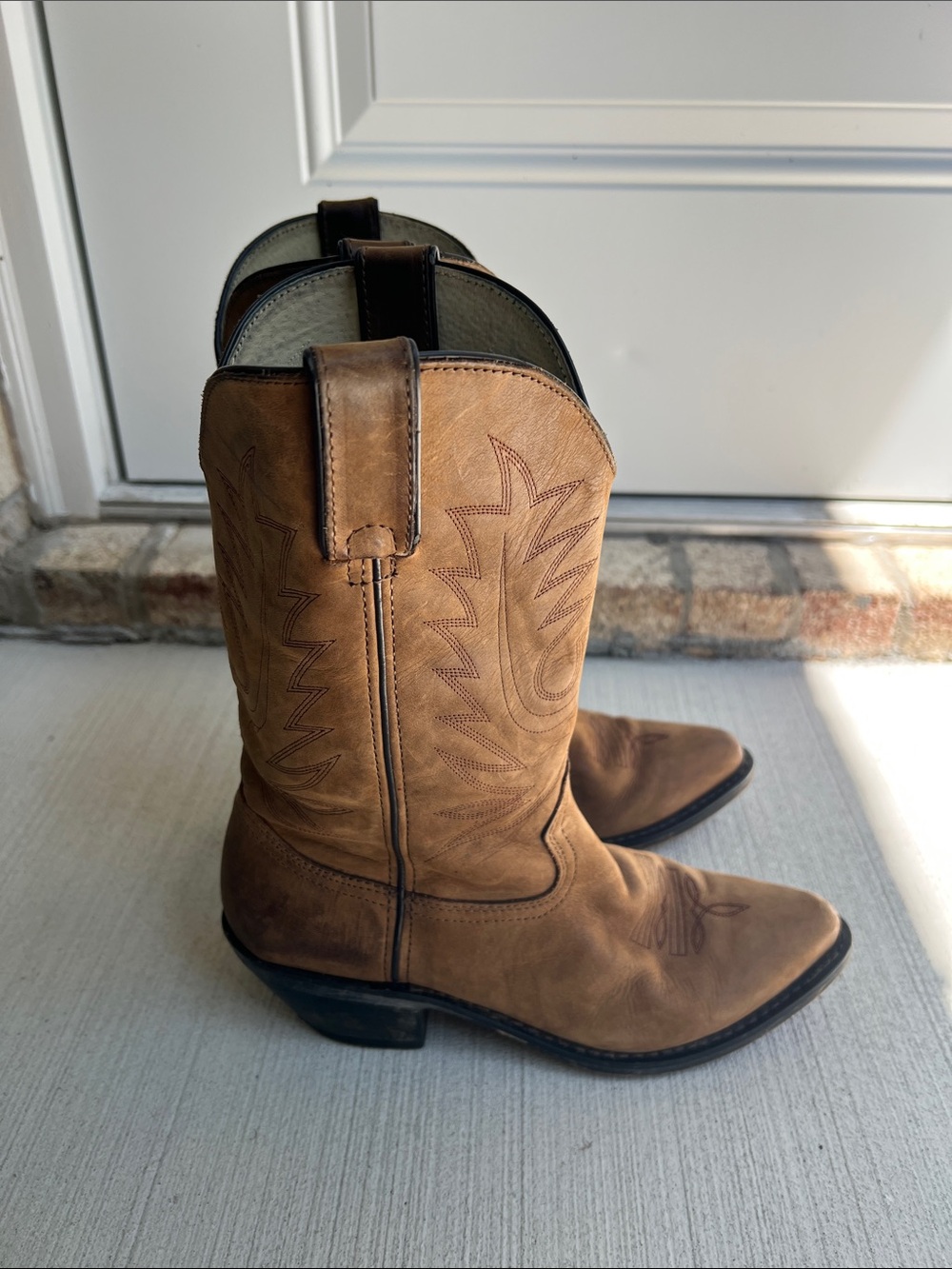 Durango Tan Leather Women's Western Heeled Boots Size 8.5